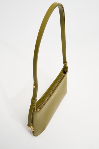 Sac porté épaule en cuir - Kaki