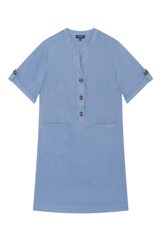 Abito taglio dritto in lino Roude - Blu-grigio