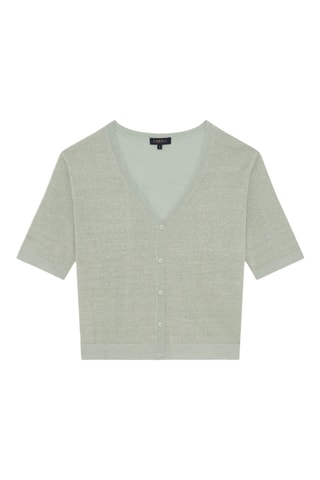 Cardigan in lino Milly - Verde chiaro