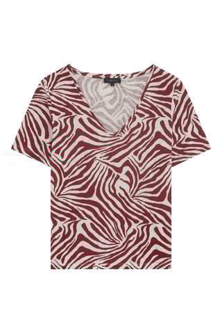 T-shirt straight in lino Mario - Bordeaux