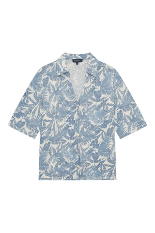 Camicia taglio dritto in lino Evelina - Blu-grigio