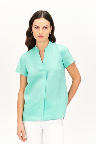 Blusa in lino Kat - Verde acqua