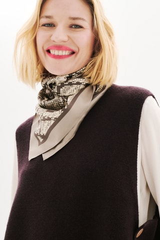 Foulard in seta Lesnake - Taupe