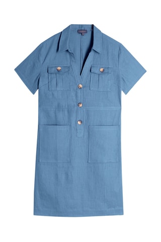 Abito taglio dritto in lino Laure - Blu