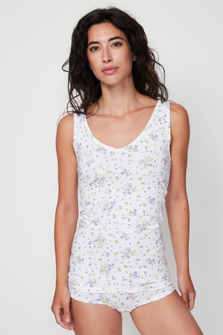 Camiseta de tirantes - Blanco y violeta