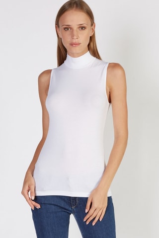 Jersey fino sin mangas  - Blanco