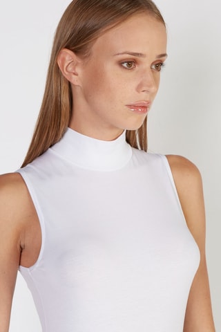 Jersey fino sin mangas  - Blanco