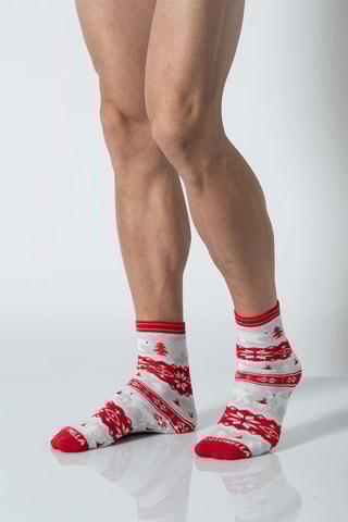 Calcetines - Rojo y gris