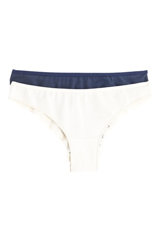 2 bragas brasileñas - Blanco y azul marino