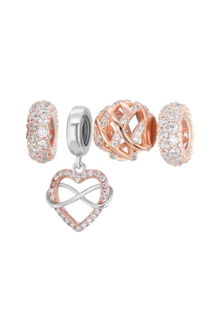 3 contas e 1 conta pendente - Prata banhada a ouro rosa