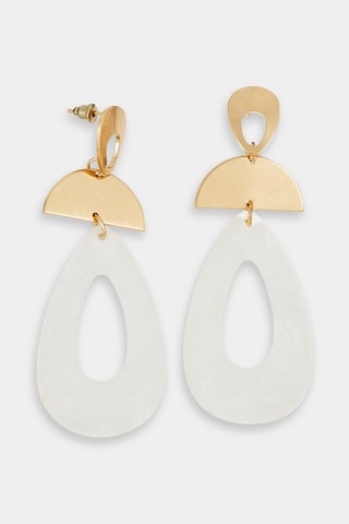 Pendientes - Dorado y blanco