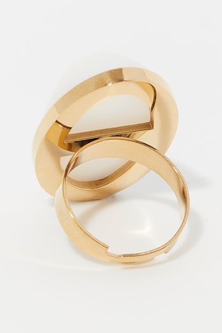 Anillo - 
Dorado y blanco