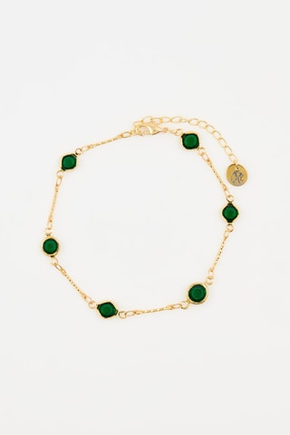 Pulsera de eslabones - Dorado y verde oscuro