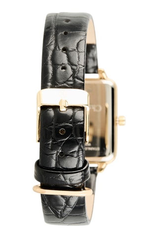 Reloj de cuarzo de poliuretano - Negro y dorado