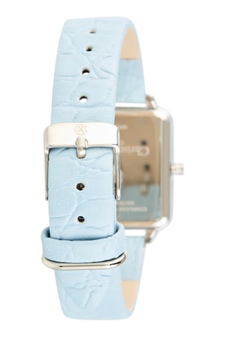 Reloj de cuarzo de poliuretano - Azul y plateado