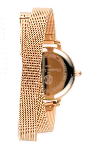 Reloj de cuarzo de metal aleado - Rosa dorado y blanco