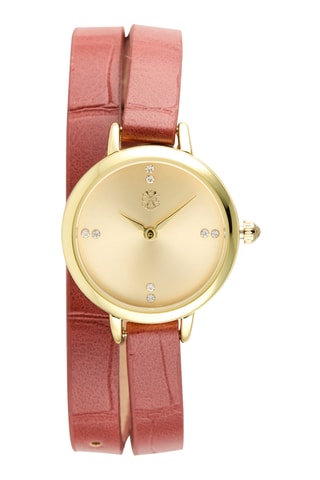 Reloj de cuarzo sintético - Rosa y dorado