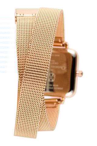 Reloj de cuarzo de metal aleado - Rosa dorado y negro