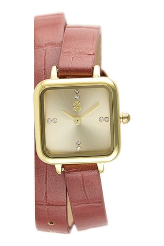 Reloj de cuarzo sintético - Rosa y dorado