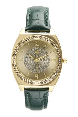 Reloj de cuarzo sintético - Verde y dorado