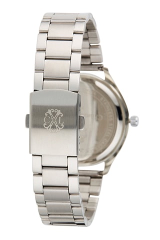 Reloj de cuarzo de metal aleado - Plateado y blanco