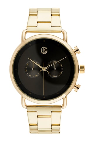 Reloj de cuarzo de metal aleado - Cronógrafo - Dorado y negro