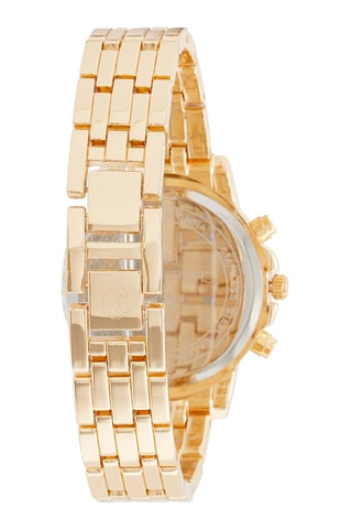 Reloj de cuarzo de metal aleado - Subesfera de segundos - Dorado y verde oscuro