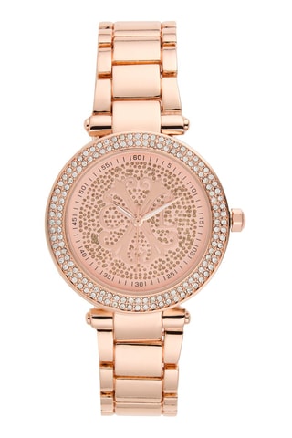 Reloj de cuarzo de metal aleado - Rosa dorado y blanco