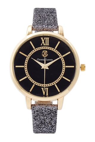 Reloj de cuarzo de poliuretano - Gris oscuro y dorado