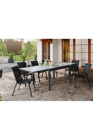 Table de jardin extensible en verre - 135/270 cm