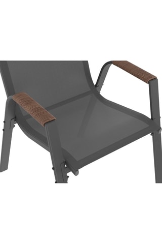 4 chaises de jardin en textilène et rotin Ozéa