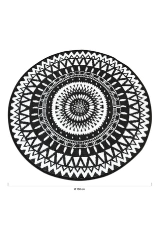 Tapis d'extérieur rond - Noir - 150 cm