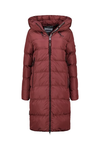 Lange Gewatteerde Jas Aprileak  - Bordeauxrood