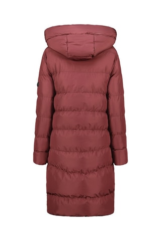 Lange Gewatteerde Jas Aprileak  - Bordeauxrood