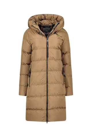 Lange Gewatteerde Jas Aprileak  - Taupe