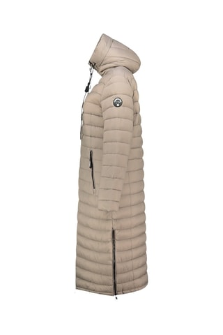 Lange Gewatteerde Jas Azuleak  - Taupe