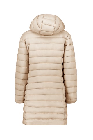 Lange Gewatteerde Jas met Capuchon Akitaleak  - Beige