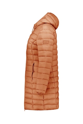 Lange Gewatteerde Jas met Capuchon Akitaleak  - Camel