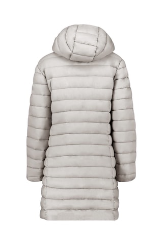 Lange Gewatteerde Jas met Capuchon Akitaleak  - Lichtgrijs