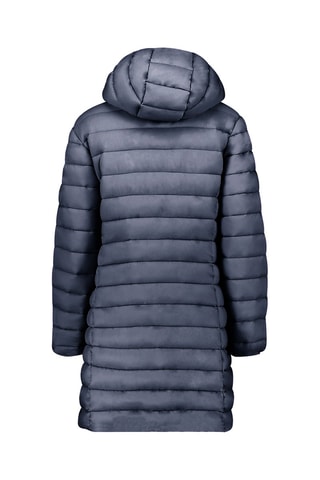 Lange Gewatteerde Jas met Capuchon Akitaleak  - Marineblauw