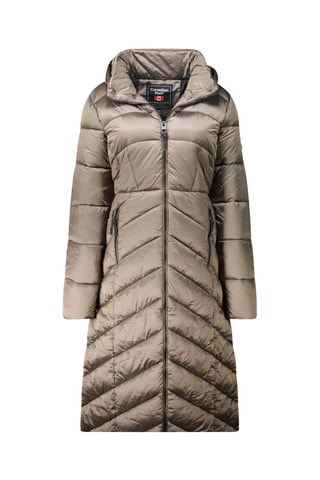 Lange Gewatteerde Jas Blancheak  - Taupe