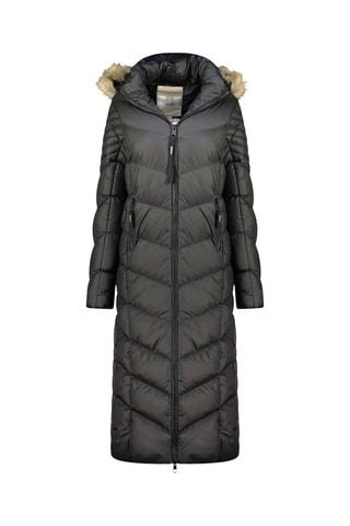 Lange Gewatteerde Jas Capucineak  - Zwart