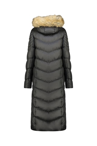 Lange Gewatteerde Jas Capucineak  - Zwart