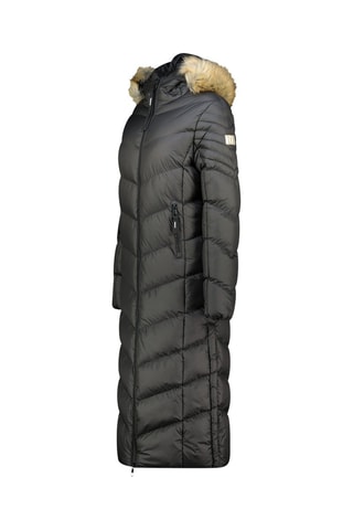 Lange Gewatteerde Jas Capucineak  - Zwart