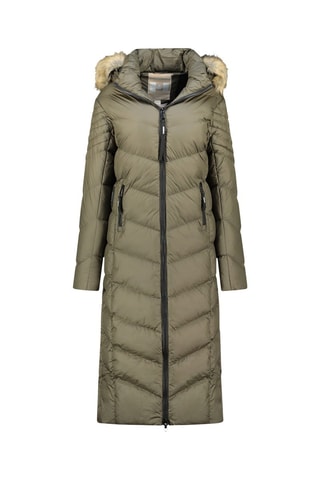 Lange Gewatteerde Jas Capucineak  - Kaki