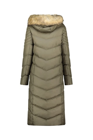 Lange Gewatteerde Jas Capucineak  - Kaki