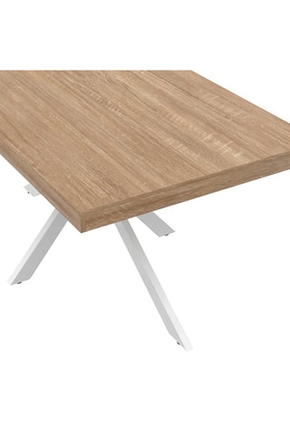 Mesa Brixton - imitación madera y blanco