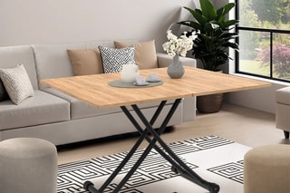 Mesa ajustable Tribeca - Natural y negro