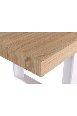 Mesa extensible Brixton - Imitación madera y blanco