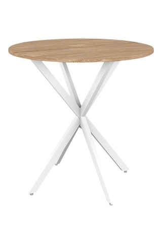 Mesa Soline - Imitación madera y blanco